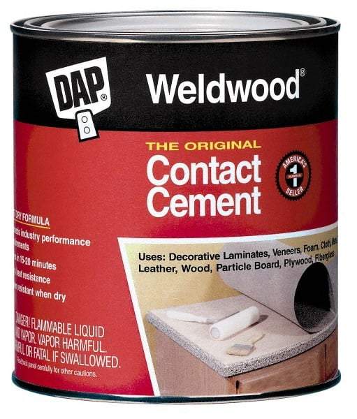 DAP - 1 Gal Can Tan Contact Adhesive - 15 min Working Time, Bonds to Cardboard, Concrete, Metal, Paper, Particle Board, Rubber & Wood - Benchmark Tooling