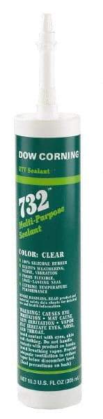 Dow Corning - 10.1 oz Cartridge Gray RTV Silicone Joint Sealant - -76 to 356°F Operating Temp, 20 min Tack Free Dry Time, 24 hr Full Cure Time, Series 732 - Benchmark Tooling