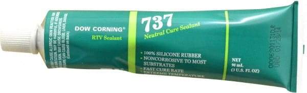 Dow Corning - 3 oz Cartridge Clear RTV Silicone Joint Sealant - -85 to 350°F Operating Temp, 14 min Tack Free Dry Time, 24 hr Full Cure Time, Series 737 - Benchmark Tooling