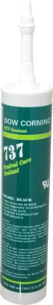 Dow Corning - 10.1 oz Cartridge Black RTV Silicone Joint Sealant - -85 to 350°F Operating Temp, 14 min Tack Free Dry Time, 24 hr Full Cure Time, Series 737 - Benchmark Tooling