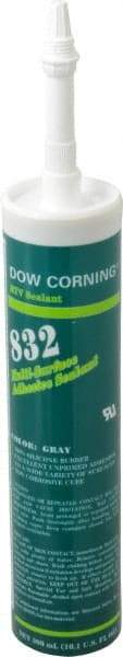 Dow Corning - 10.1 oz Cartridge Gray RTV Silicone Joint Sealant - -67 to 300°F Operating Temp, 90 min Tack Free Dry Time, Series 832 - Benchmark Tooling