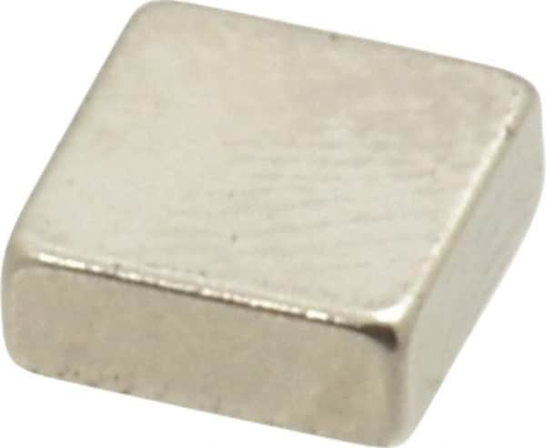 Eclipse - 2.2 Lb Max Holding Capacity Neodymium Rare Earth Block Magnet - 1/4" Long x 1/4" Wide x 0.1" High, 248°F Max Operating Temp - Benchmark Tooling