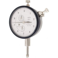 Mitutoyo - 1/2" Range, 0-10 Dial Reading, 0.0001" Graduation Dial Drop Indicator - 2-9/32" Dial, 0.01" Range per Revolution, 0.0008" Accuracy, Revolution Counter - Benchmark Tooling