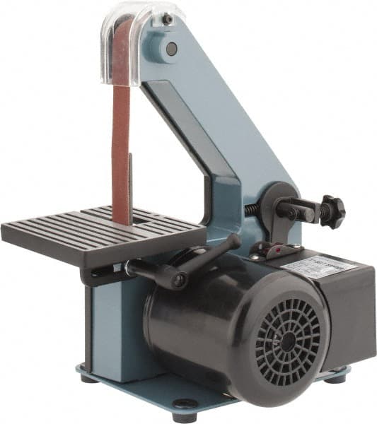 Enco - 30 Inch Long x 1 Inch Wide Belt Sanding Machine - 1/4 Hp, Single Phase - Benchmark Tooling