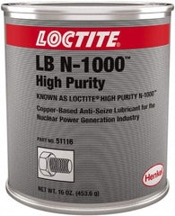 Loctite - 1 Lb Can High Purity Anti-Seize Lubricant - Copper, 1,800°F, Copper - Benchmark Tooling