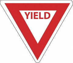 NMC - "Yield", 30" Wide x 30" High, Aluminum Stop & Yield Signs - 0.08" Thick, Red on White, Engineer Grade Reflectivity, Triangle, Post Mount - Benchmark Tooling