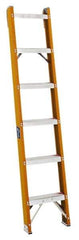 Louisville - 10 Steps, 10' High, Type IA Rating, Fiberglass Shelf Ladder - 300 Lb Load Capacity, 15-3/16" Base Width - Benchmark Tooling