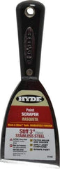 Hyde Tools - Stiff Stainless Steel 1-Edge Scraper - 3" Blade Width, Nylon Handle - Benchmark Tooling
