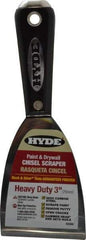 Hyde Tools - 3" Wide Carbon Steel Putty Knife - Stiff, Nylon/Hammerhead Handle - Benchmark Tooling