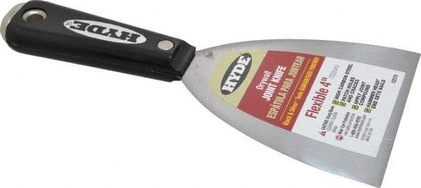 Hyde Tools - 4" Wide Carbon Steel Taping Knife - Flexible, Hammerhead Nylon Handle, 8-1/4" OAL - Benchmark Tooling