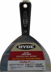 Hyde Tools - 6" Wide Carbon Steel Taping Knife - Flexible, Hammerhead Nylon Handle, 8-1/2" OAL - Benchmark Tooling
