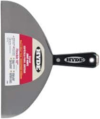 Hyde Tools - 10" Wide Carbon Steel Taping Knife - Flexible, Hammerhead Nylon Handle, 8-3/8" OAL - Benchmark Tooling