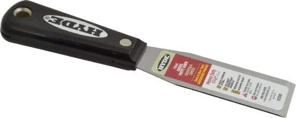 Hyde Tools - 1-5/16" Wide Steel Taping Knife - Stiff, Nylon Handle, 7-3/4" OAL - Benchmark Tooling