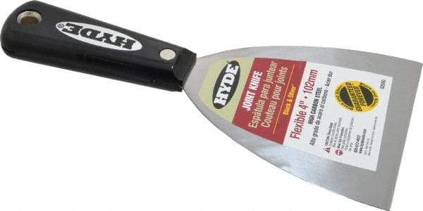 Hyde Tools - 4" Wide Carbon Steel Taping Knife - Flexible, Nylon Handle, 8" OAL - Benchmark Tooling