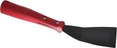 Hyde Tools - Stiff Carbon Steel Bent Chisel - 3" Blade Width, Plastic Handle - Benchmark Tooling