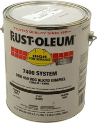 Rust-Oleum - 1 Gal White Flat Finish Industrial Enamel Paint - Interior/Exterior, Direct to Metal, <450 gL VOC Compliance - Benchmark Tooling