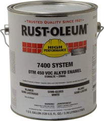 Rust-Oleum - 1 Gal White Semi Gloss Finish Industrial Enamel Paint - Interior/Exterior, Direct to Metal, <450 gL VOC Compliance - Benchmark Tooling