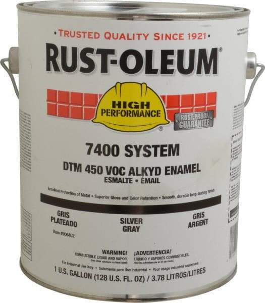 Rust-Oleum - 1 Gal Silver Gray Gloss Finish Industrial Enamel Paint - Interior/Exterior, Direct to Metal, <450 gL VOC Compliance - Benchmark Tooling