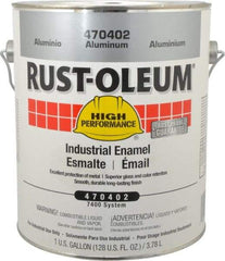 Rust-Oleum - 1 Gal Aluminum Gloss Finish Industrial Enamel Paint - Interior/Exterior, Direct to Metal, <450 gL VOC Compliance - Benchmark Tooling