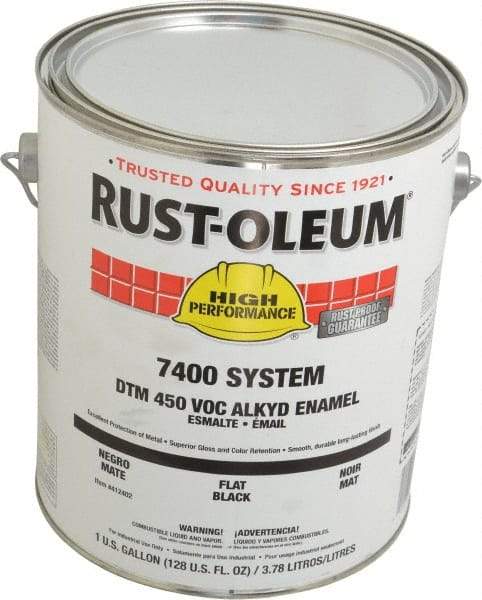 Rust-Oleum - 1 Gal Black Flat Finish Industrial Enamel Paint - Interior/Exterior, Direct to Metal, <450 gL VOC Compliance - Benchmark Tooling