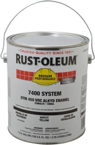 Rust-Oleum - 1 Gal Safety Yellow Gloss Finish Industrial Enamel Paint - Interior/Exterior, Direct to Metal, <450 gL VOC Compliance - Benchmark Tooling