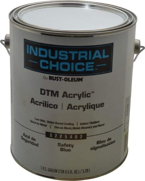 Rust-Oleum - 1 Gal Safety Blue Semi Gloss Finish Alkyd Enamel Paint - Interior/Exterior, Direct to Metal, <250 gL VOC Compliance - Benchmark Tooling