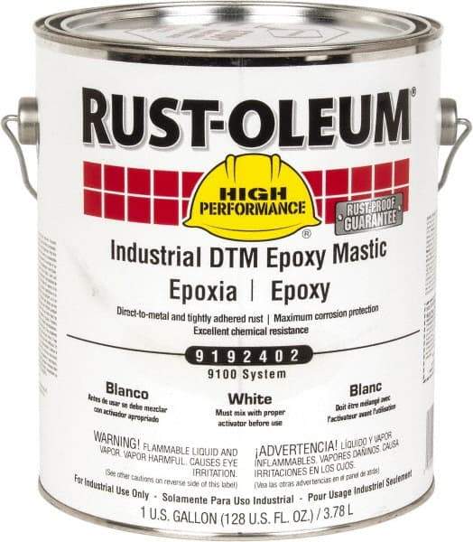 Rust-Oleum - 1 Gal Gloss White Epoxy Mastic - 100 to 225 Sq Ft/Gal Coverage, <340 g/L VOC Content, Direct to Metal - Benchmark Tooling