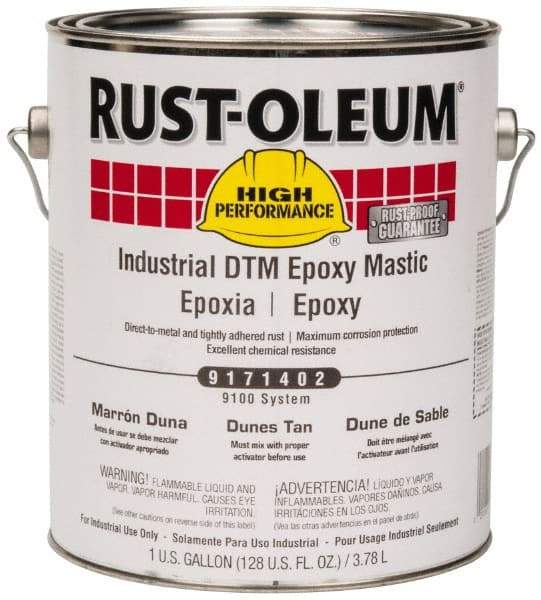 Rust-Oleum - 1 Gal Gloss Dunes Tan Epoxy Mastic - 100 to 225 Sq Ft/Gal Coverage, <340 g/L VOC Content, Direct to Metal - Benchmark Tooling