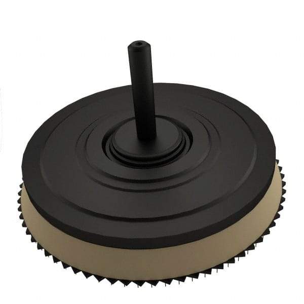 AutoQuip - 3" Diam Hook & Loop Disc Backing Pad - 1/4" Shank Diam, Medium Density, 18,000 RPM - Benchmark Tooling