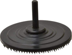 AutoQuip - 3" Diam Hook & Loop Disc Backing Pad - 1/4" Shank Diam, Firm Density, 18,000 RPM - Benchmark Tooling