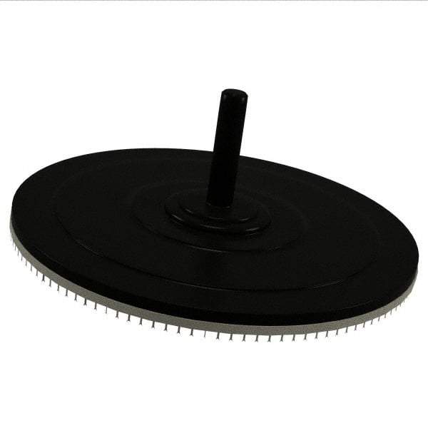 AutoQuip - 4" Diam Hook & Loop Disc Backing Pad - 1/4" Shank Diam, Firm Density, 14,000 RPM - Benchmark Tooling