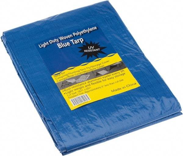Value Collection - 20' Long x 16' Wide Polyethylene Tarp & Dust Cover - Blue - Benchmark Tooling