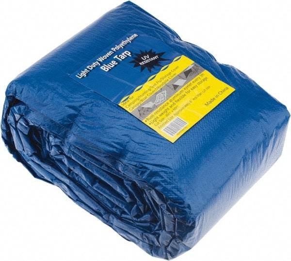 Value Collection - 60' Long x 40' Wide Polyethylene Tarp & Dust Cover - Blue - Benchmark Tooling