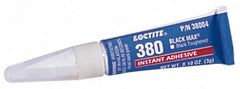 Loctite - 0.11 oz Tube Black Instant Adhesive - Series 380, 90 sec Fixture Time, 24 hr Full Cure Time, Bonds to Metal, Plastic & Rubber - Benchmark Tooling