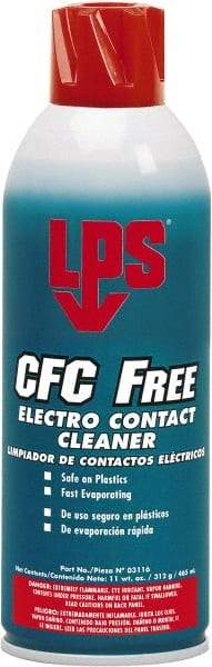 LPS - 11 Ounce Aerosol Contact Cleaner - 0°F Flash Point, Flammable, Food Grade, Plastic Safe - Benchmark Tooling