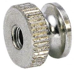 Electro Hardware - 3/8-16" UNC Thread, Uncoated, Grade B-633 Brass Round Knurled Thumb Nut - 15/32" Overall Height, 3/4" Head Diam - Benchmark Tooling