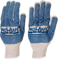 PRO-SAFE - Size L (9) PVC Coated Cotton Blend Work Gloves - For General Purpose, Fully Coated, Knit Wrist Cuff, Blue, Paired - Benchmark Tooling