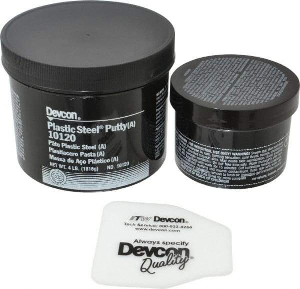 Devcon - 4 Lb Pail Two Part Epoxy - 45 min Working Time, Series Plastic Steel - Benchmark Tooling