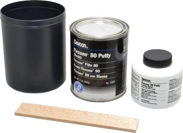 Devcon - 1 Lb Kit Black Urethane Putty - 120°F (Wet), 180°F (Dry) Max Operating Temp, 15 min Tack Free Dry Time - Benchmark Tooling