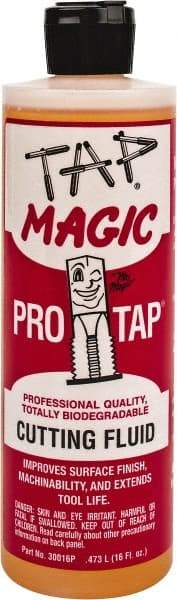 Tap Magic - Tap Magic ProTap, 1 Pt Bottle Cutting & Tapping Fluid - Semisynthetic, For Boring, Broaching, Drilling, Engraving, Facing, Milling, Reaming, Sawing, Threading, Turning - Benchmark Tooling