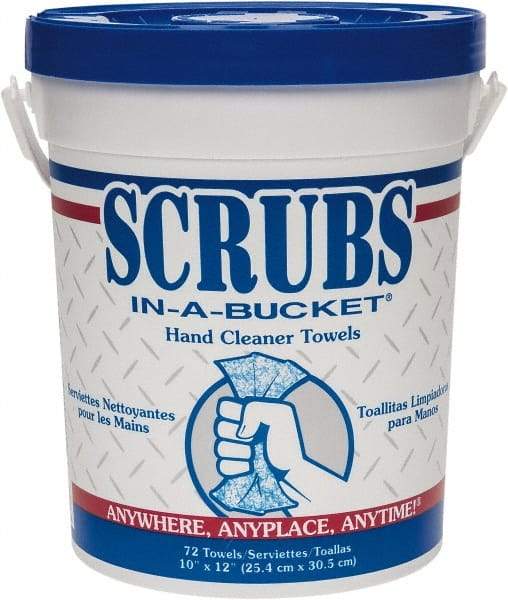 Scrubs - Pre-Moistened Hand Cleaning Wipes - Center Pull, 12-1/2" x 10-1/2" Sheet Size, Blue - Benchmark Tooling