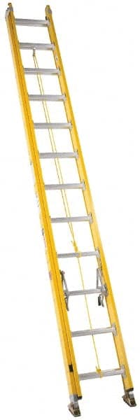 Made in USA - 40' High, Type IA Rating, Fiberglass Extension Ladder - Benchmark Tooling