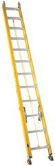 Made in USA - 40' High, Type IA Rating, Fiberglass Extension Ladder - Benchmark Tooling