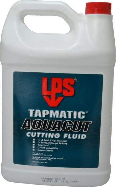 LPS - Tapmatic AquaCut, 1 Gal Bottle Cutting & Tapping Fluid - Water Soluble, For Boring, Broaching, Drawing, Drilling, Engraving, Facing, Finishing, Grinding, Milling, Reaming, Sawing, Stamping, Tapping, Threading, Turning - Benchmark Tooling