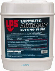 LPS - Tapmatic AquaCut, 5 Gal Pail Cutting & Tapping Fluid - Water Soluble, For Boring, Broaching, Drawing, Drilling, Engraving, Facing, Finishing, Grinding, Milling, Reaming, Sawing, Stamping, Tapping, Threading, Turning - Benchmark Tooling