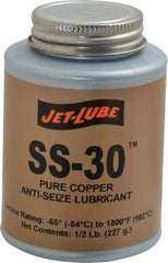 Jet-Lube - 0.5 Lb Can High Temperature Anti-Seize Lubricant - Copper, -65 to 1,800°F, Copper Colored, Water Resistant - Benchmark Tooling