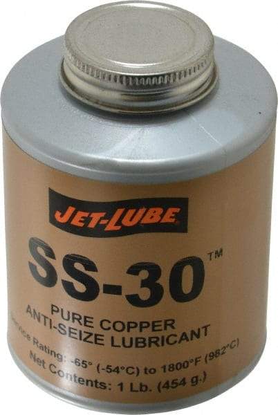 Jet-Lube - 1 Lb Can High Temperature Anti-Seize Lubricant - Copper, -65 to 1,800°F, Copper Colored, Water Resistant - Benchmark Tooling