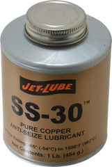 Jet-Lube - 1 Lb Can High Temperature Anti-Seize Lubricant - Copper, -65 to 1,800°F, Copper Colored, Water Resistant - Benchmark Tooling