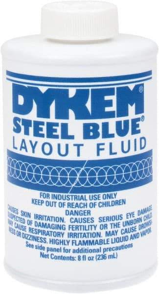 Dykem - Blue Layout Fluid - 8 Ounce Brush Top Can - Benchmark Tooling