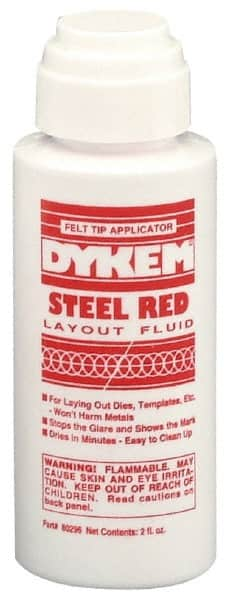 Dykem - Red Layout Fluid - 2 Ounce Felt Tip Applicator - Benchmark Tooling